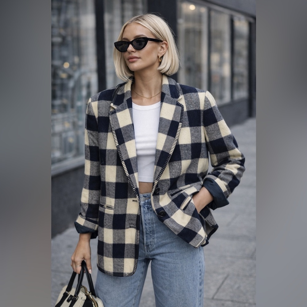 Pendleton vintage wool Checkered Blazer size 10